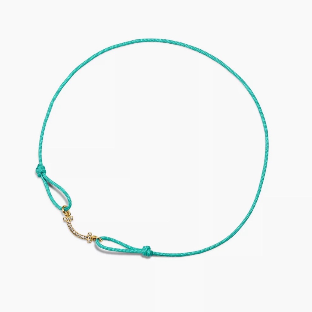 Tiffany & Co. T Smile Bracelet Cord with diamonds
